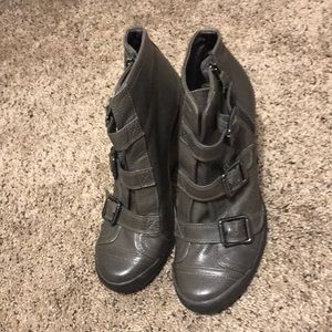 Vera Wang Wedged Buckle Boots